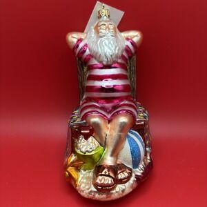 Christopher Radko Vintage 1997 "Summertime Santa" Roger's Gardens‎ Ornament